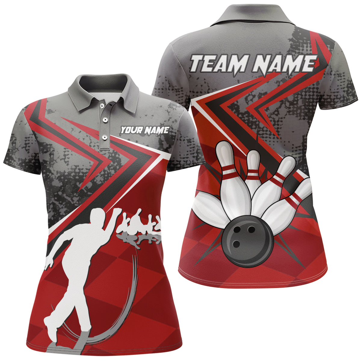 Women's Custom Bowling Polo Shirt - Short Sleeve B270