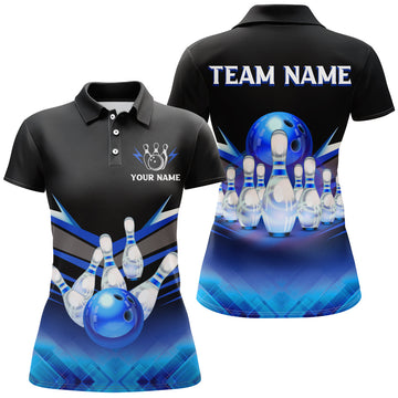 Women's Blue Bowling League Polo Shirt B339