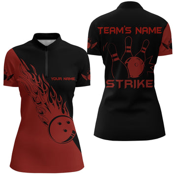 Women's Custom Bowling Team Quarter-Zip Shirt B195